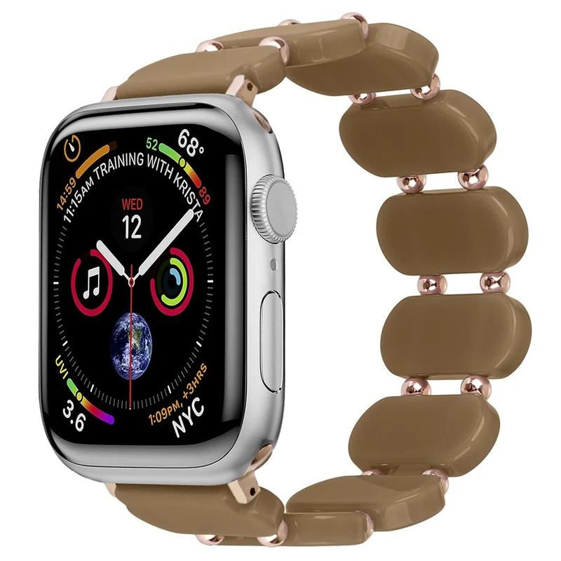 Apple Watch Series 41mm / 40mm / 38mm Watch Band Elastic Resin Strap - Transparent Pink