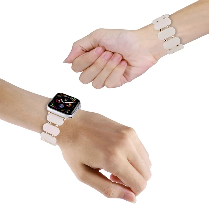 Apple Watch 49mm / 45mm / 44mm / 42mm Elastic Resin Watch Band - Transparent Pink