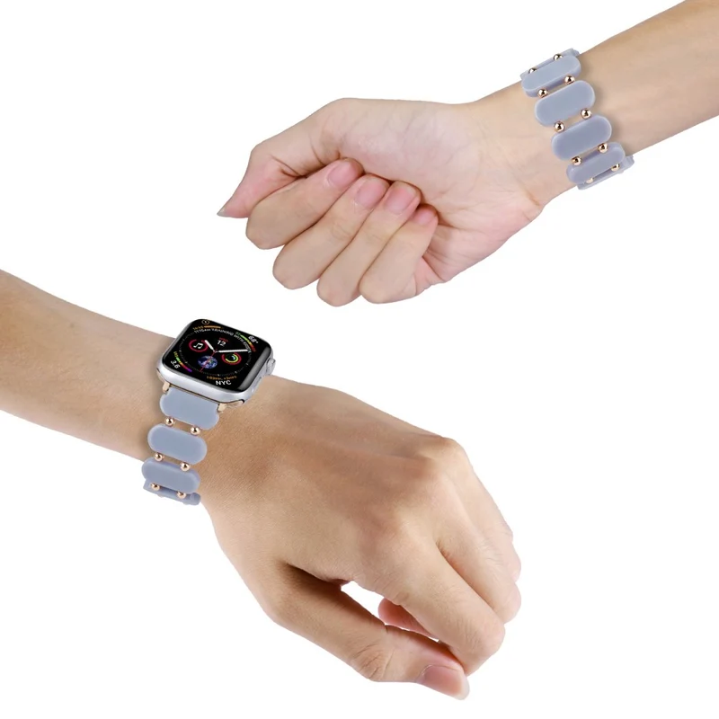 Apple Watch 49mm / 45mm / 44mm / 42mm Elastic Resin Watch Band - Transparent Pink