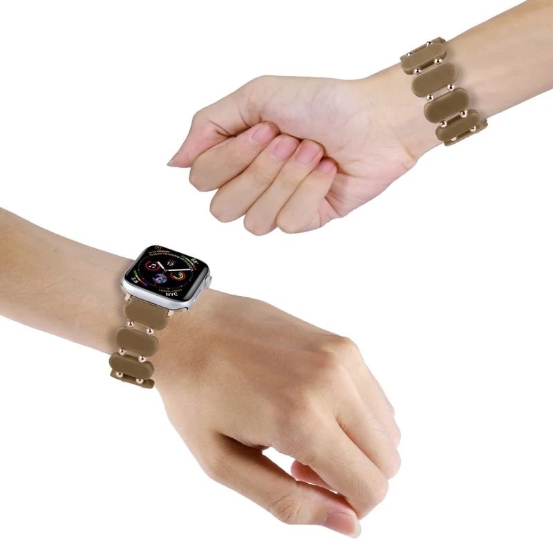 Apple Watch 49mm / 45mm / 44mm / 42mm Elastic Resin Watch Band - Transparent Pink