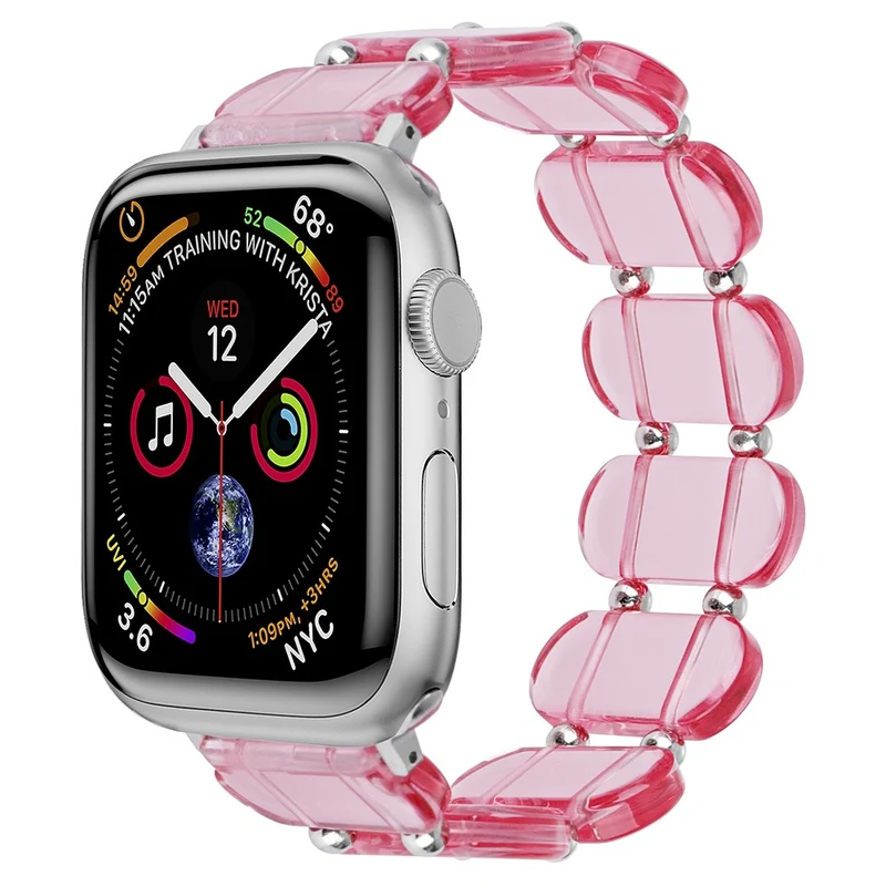 Apple Watch 49mm / 45mm / 44mm / 42mm Elastic Resin Watch Band - Transparent Pink