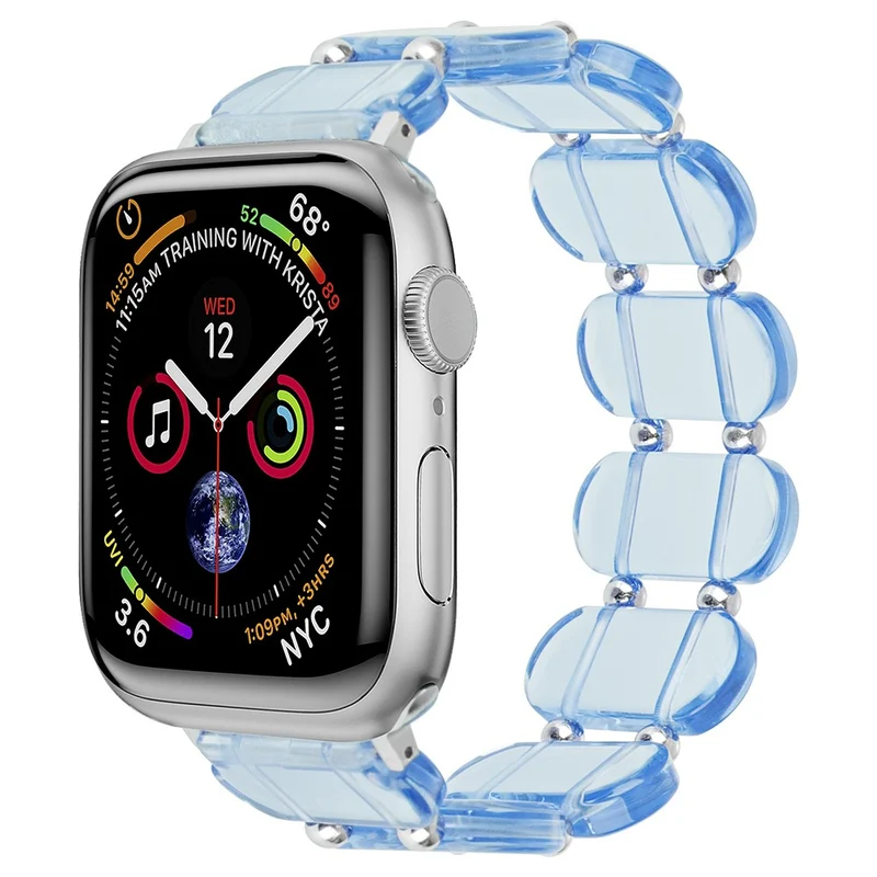 Apple Watch 49mm / 45mm / 44mm / 42mm Elastic Resin Watch Band - Transparent Pink