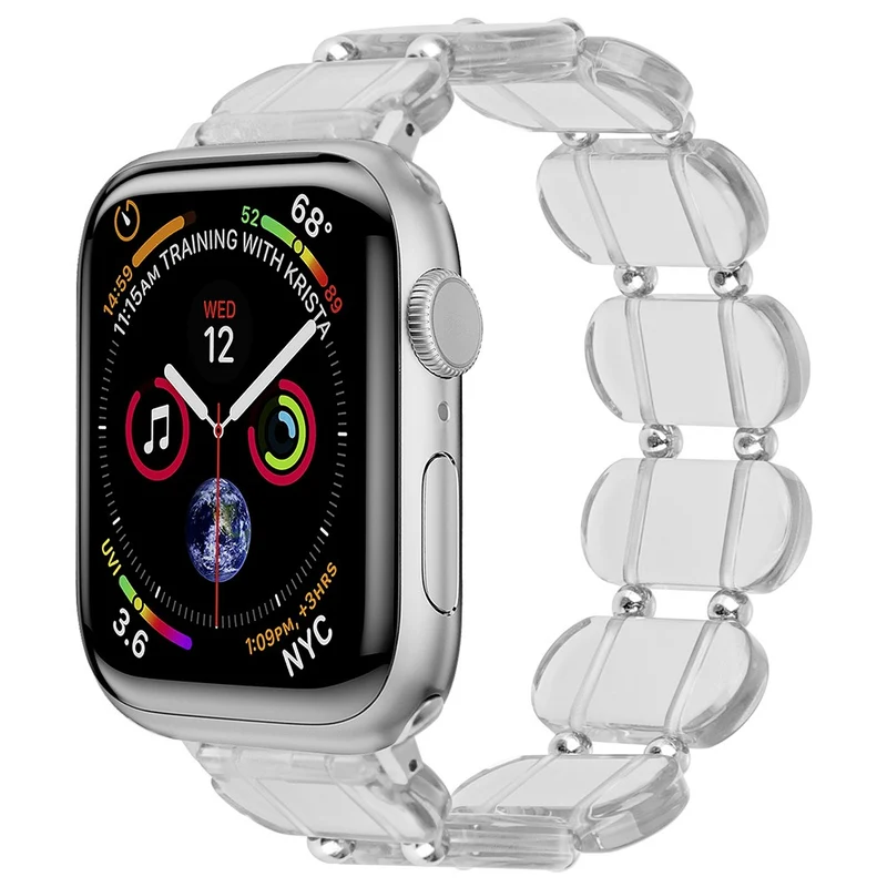 Apple Watch 49mm / 45mm / 44mm / 42mm Elastic Resin Watch Band - Transparent Pink