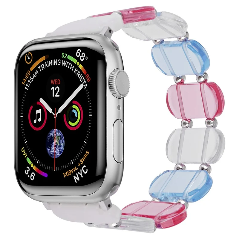 Apple Watch 49mm / 45mm / 44mm / 42mm Elastic Resin Watch Band - Transparent Pink