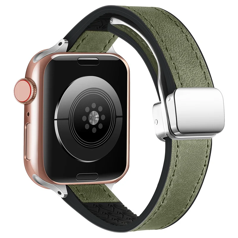 Apple Watch Series 41mm / 40mm / 38mm Silicone+PU Watch Band