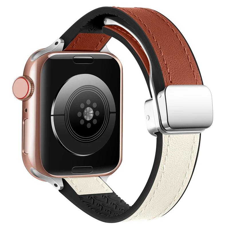 Apple Watch Series 41mm / 40mm / 38mm Silicone+PU Watch Band