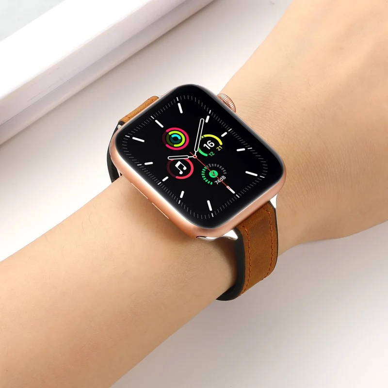 Apple Watch Series 41mm / 40mm / 38mm Silicone+PU Watch Band