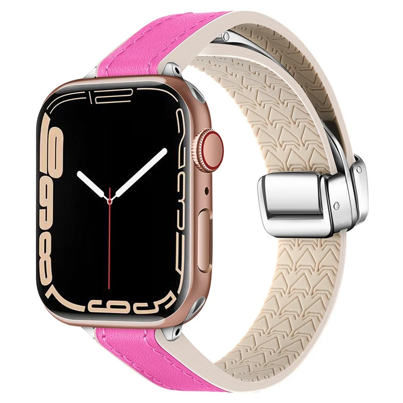 Apple Watch Series 41mm / 40mm / 38mm Silicone+PU Watch Band