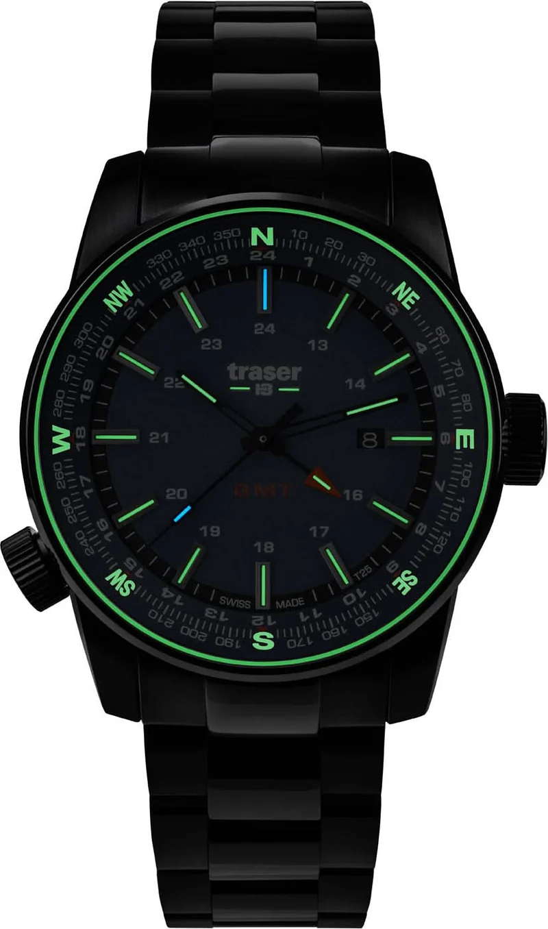 Traser P68 Pathfinder GMT 109524 Herrenuhr • Trigalight • Swiss Made