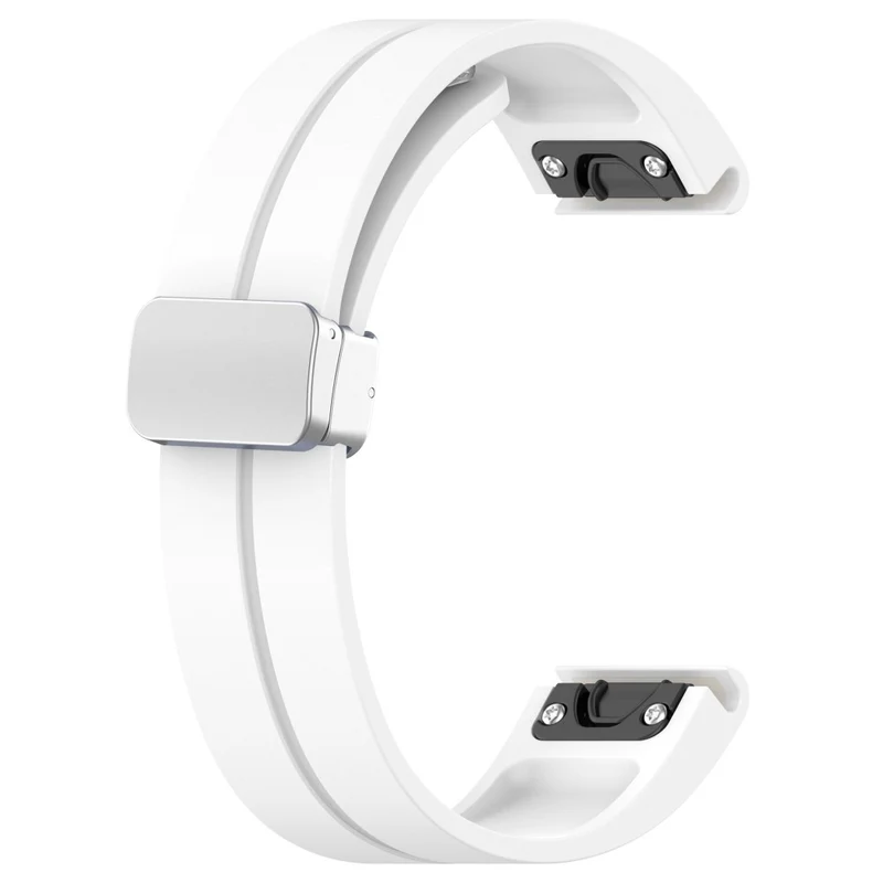 Huawei Watch GT 4 46mm / Samsung Galaxy Watch3 45mm / Garmin Venu 3 22mm Silicone Watch Strap Magnetic Silver Buckle Band