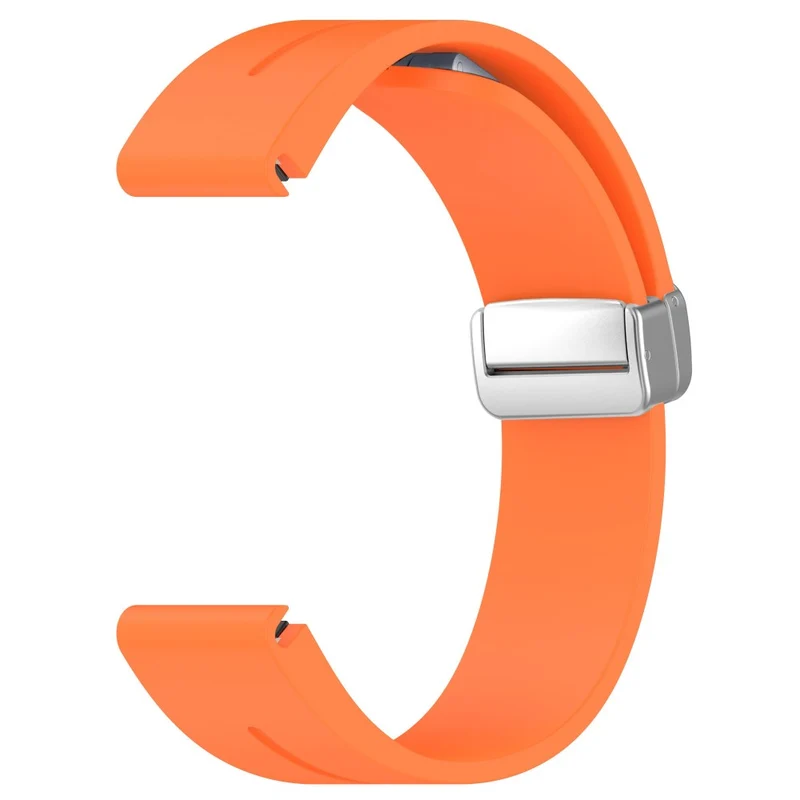 Huawei Watch GT 4 46mm / Samsung Galaxy Watch3 45mm / Garmin Venu 3 22mm Silicone Watch Strap Magnetic Silver Buckle Band