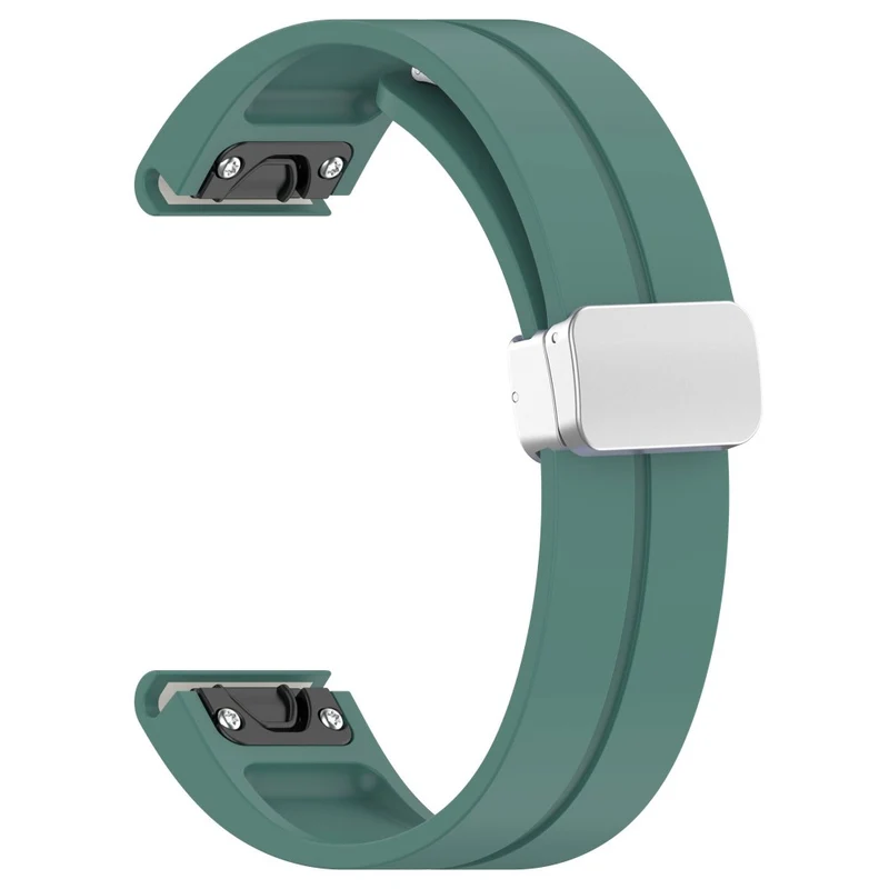 Huawei Watch GT 4 46mm / Samsung Galaxy Watch3 45mm / Garmin Venu 3 22mm Silicone Watch Strap Magnetic Silver Buckle Band