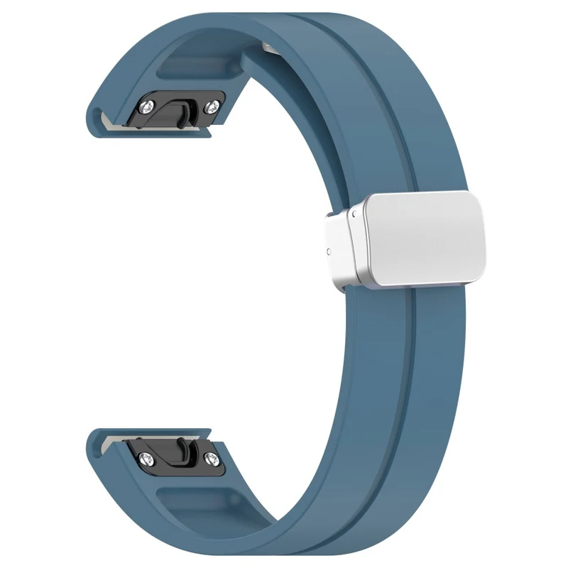 Huawei Watch GT 4 46mm / Samsung Galaxy Watch3 45mm / Garmin Venu 3 22mm Silicone Watch Strap Magnetic Silver Buckle Band