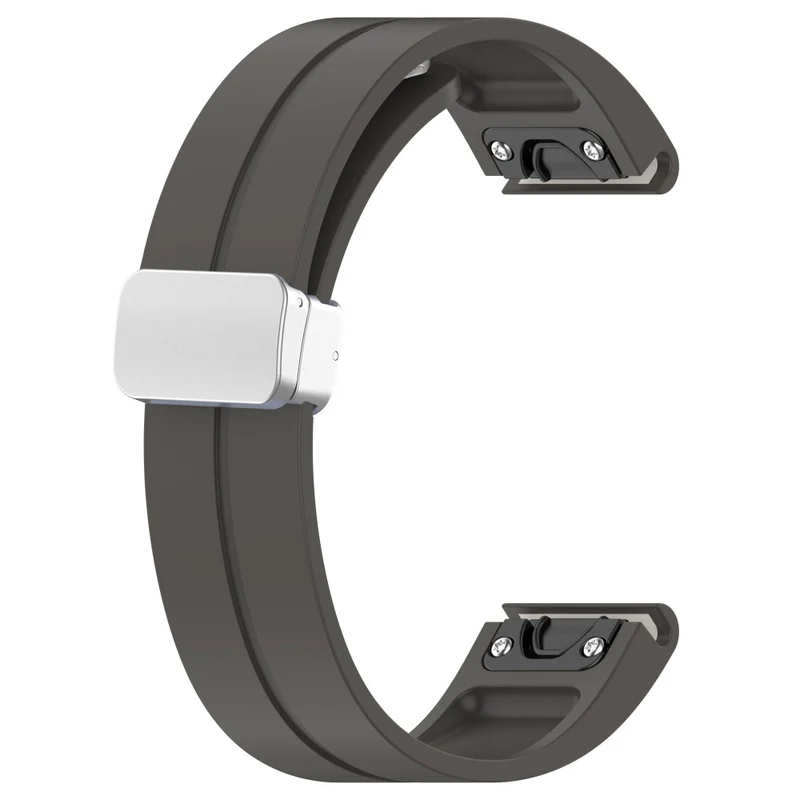 Huawei Watch GT 4 46mm / Samsung Galaxy Watch3 45mm / Garmin Venu 3 22mm Silicone Watch Strap Magnetic Silver Buckle Band