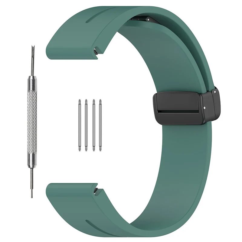 Huawei Watch GT 4 46mm / Samsung Galaxy Watch3 45mm / Garmin Venu 3 Black Buckle Watchband 22mm Magnetic Silicone Strap