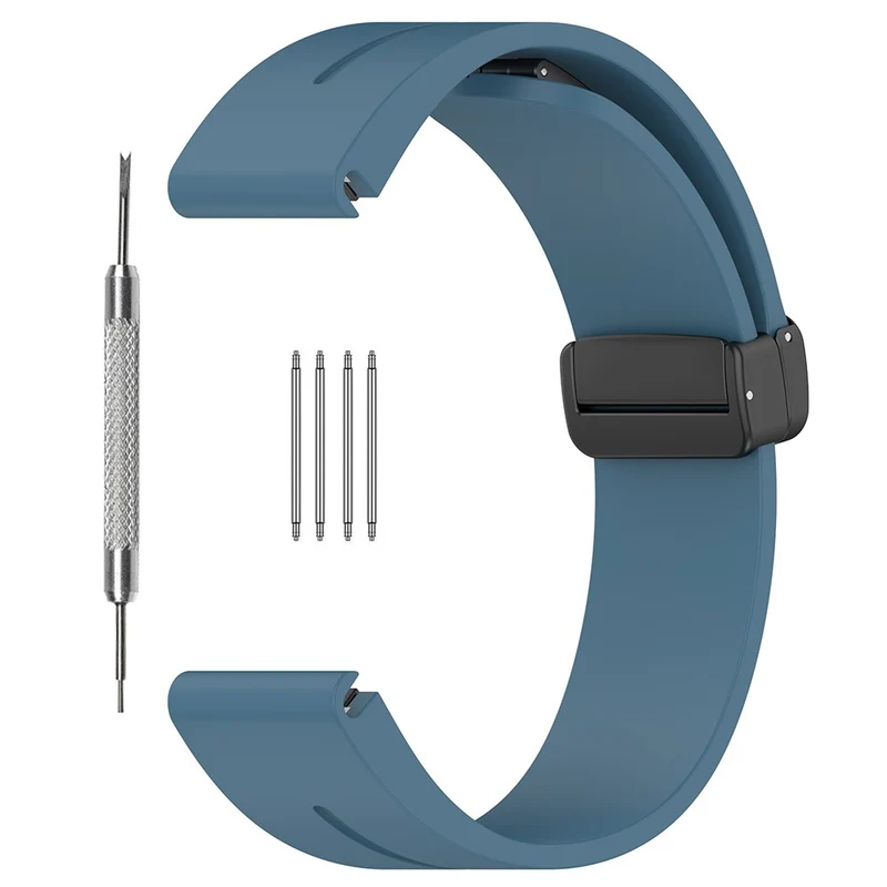 Huawei Watch GT 4 46mm / Samsung Galaxy Watch3 45mm / Garmin Venu 3 Black Buckle Watchband 22mm Magnetic Silicone Strap