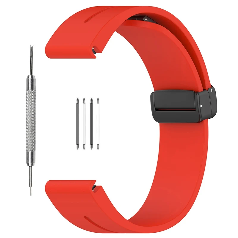 Huawei Watch GT 4 46mm / Samsung Galaxy Watch3 45mm / Garmin Venu 3 Black Buckle Watchband 22mm Magnetic Silicone Strap