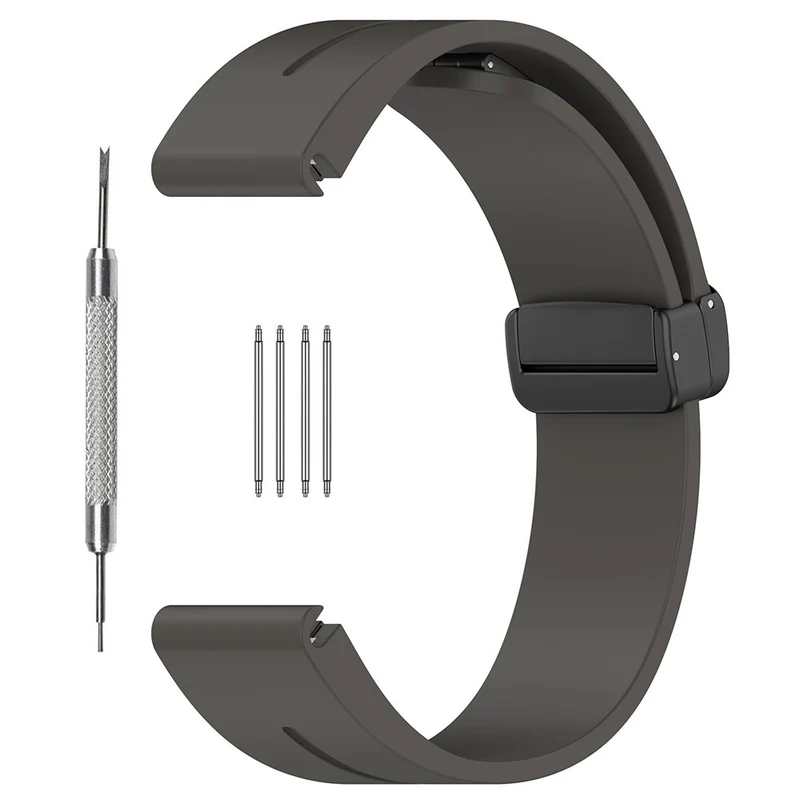 Huawei Watch GT 4 46mm / Samsung Galaxy Watch3 45mm / Garmin Venu 3 Black Buckle Watchband 22mm Magnetic Silicone Strap