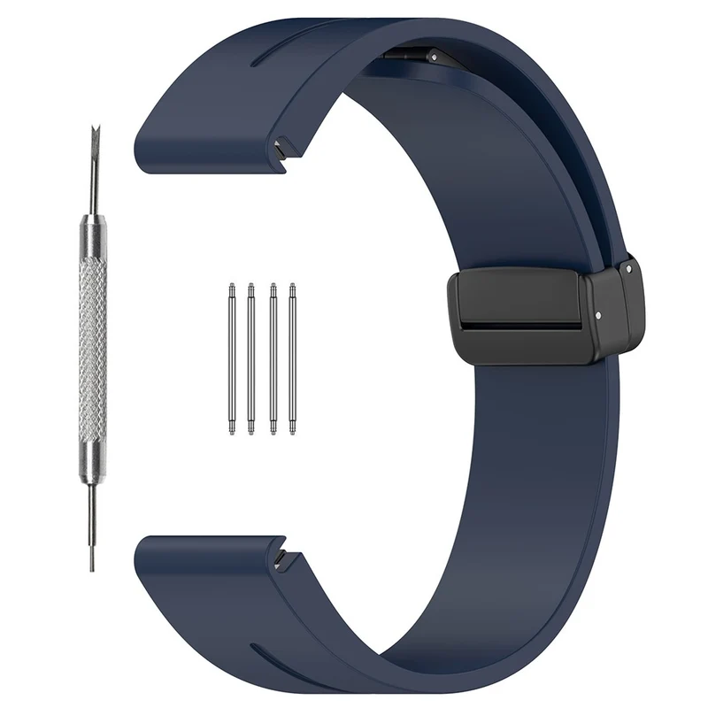 Huawei Watch GT 4 46mm / Samsung Galaxy Watch3 45mm / Garmin Venu 3 Black Buckle Watchband 22mm Magnetic Silicone Strap