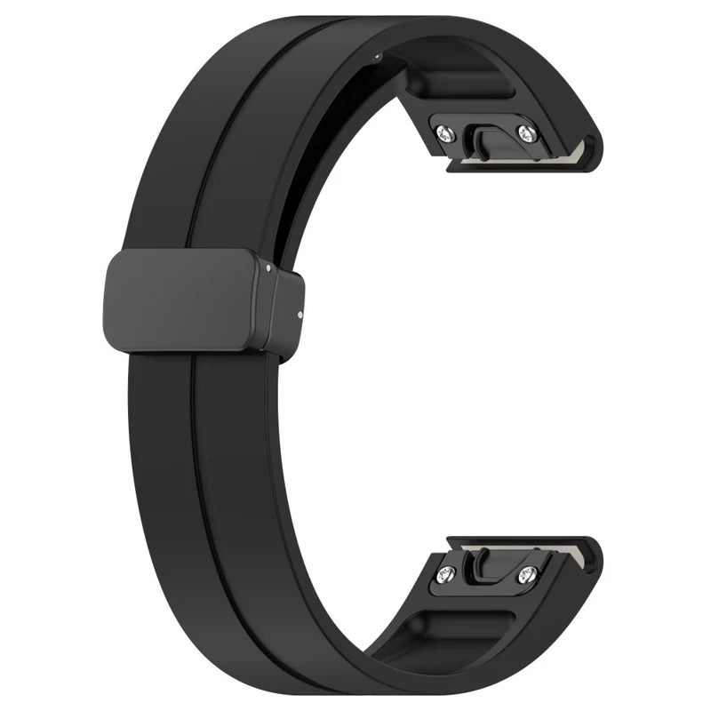Huawei Watch GT 4 46mm / Samsung Galaxy Watch3 45mm / Garmin Venu 3 Black Buckle Watchband 22mm Magnetic Silicone Strap