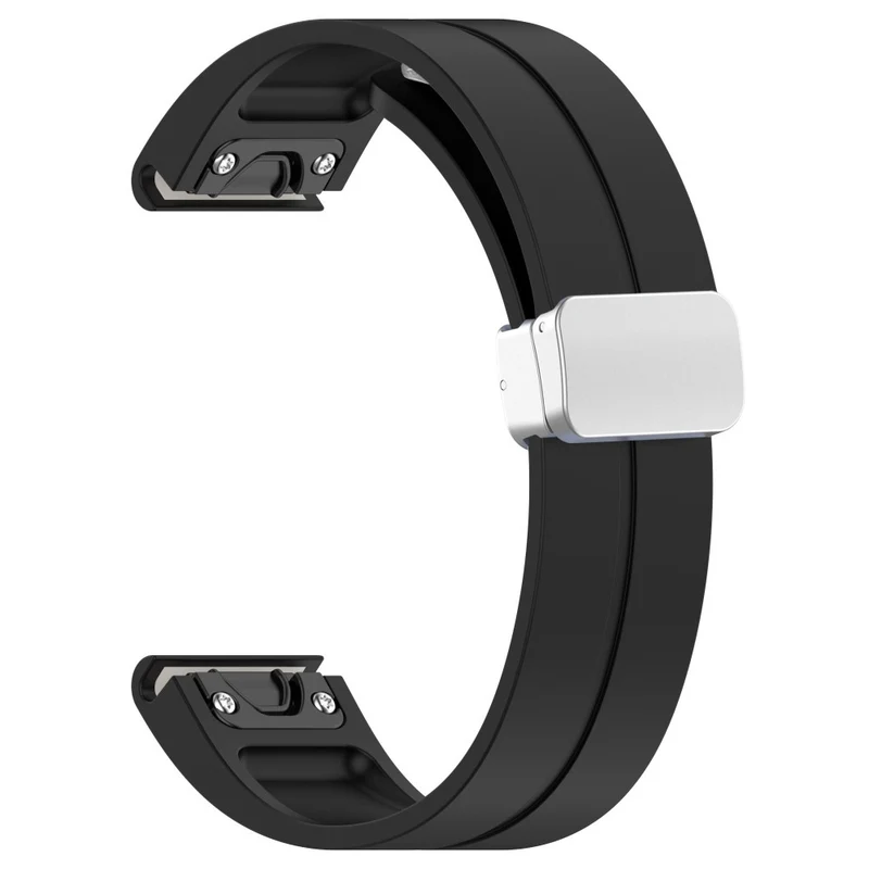Samsung Galaxy Watch 6 / 6 Classic / 5 / 4 / Huawei Watch GT 3 42mm Silicone Strap Magnetic Silver Buckle 20mm Watchband