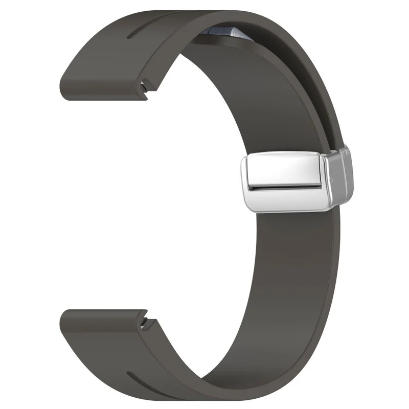 Samsung Galaxy Watch 6 / 6 Classic / 5 / 4 / Huawei Watch GT 3 42mm Silicone Strap Magnetic Silver Buckle 20mm Watchband