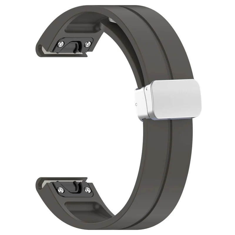 Samsung Galaxy Watch 6 / 6 Classic / 5 / 4 / Huawei Watch GT 3 42mm Silicone Strap Magnetic Silver Buckle 20mm Watchband