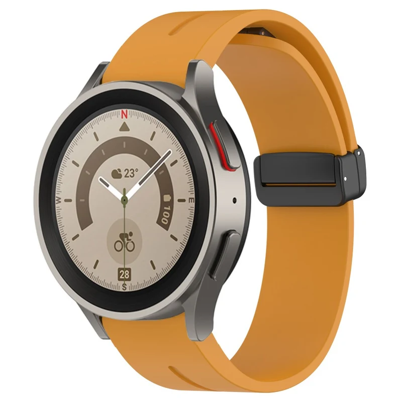 Samsung Galaxy Watch 6 / 6 Classic / 5 / 4 / Huawei Watch GT 3 42mm Watch Strap Black Buckle 20mm Magnetic Silicone Band