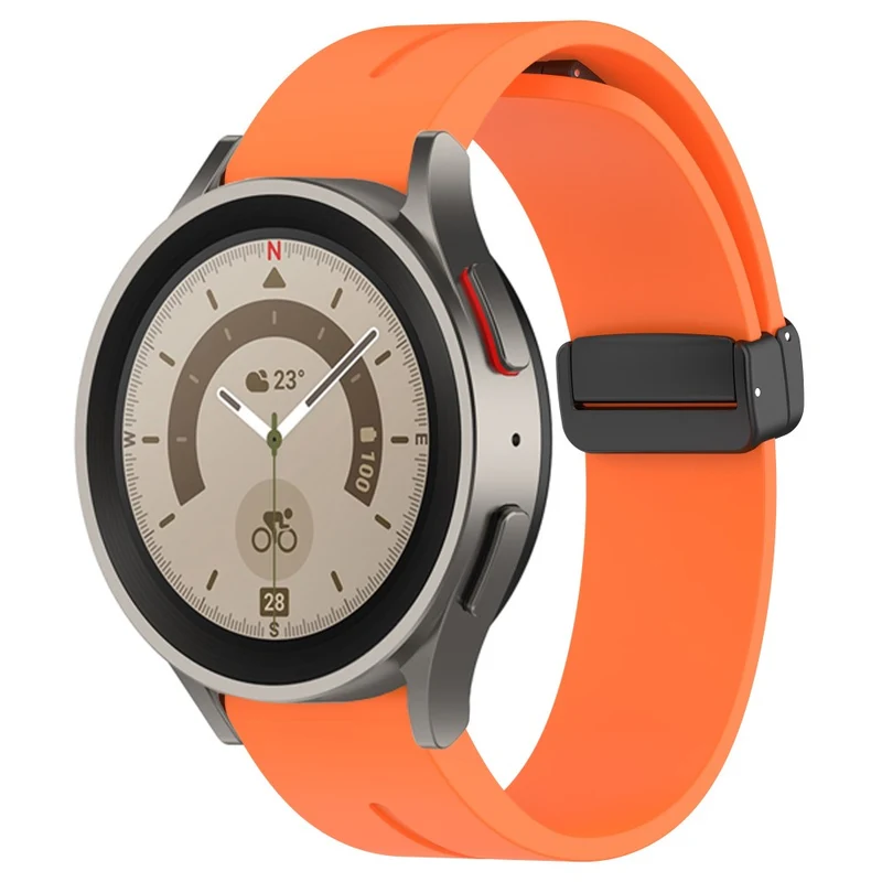 Samsung Galaxy Watch 6 / 6 Classic / 5 / 4 / Huawei Watch GT 3 42mm Watch Strap Black Buckle 20mm Magnetic Silicone Band