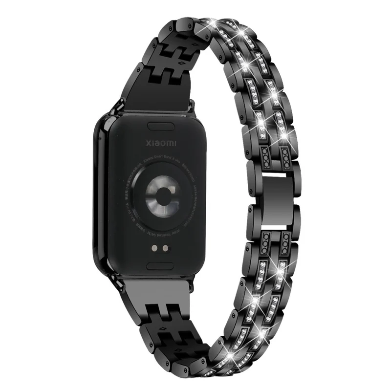Xiaomi Smart Band 8 Pro Metal Watch Strap 2-Row Rhinestone 5-Bead Watchband