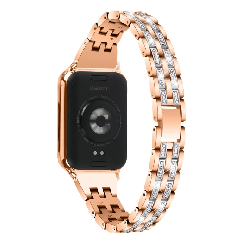Xiaomi Smart Band 8 Pro Metal Watch Strap 2-Row Rhinestone 5-Bead Watchband