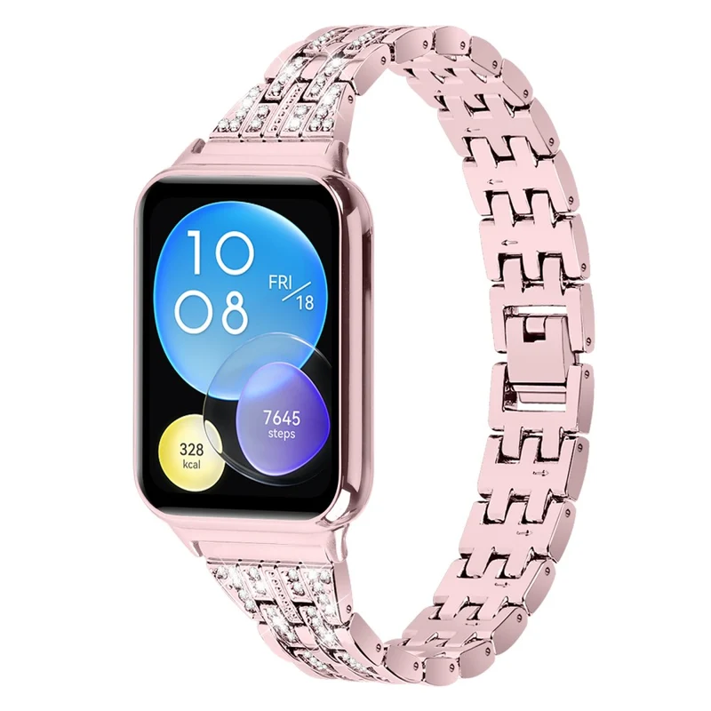 Xiaomi Smart Band 8 Pro Metal Watch Strap 2-Row Rhinestone 5-Bead Watchband