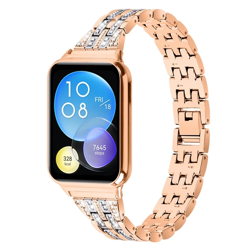 Xiaomi Smart Band 8 Pro Metal Watch Strap 2-Row Rhinestone 5-Bead Watchband
