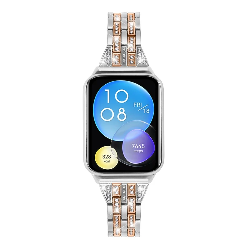 Xiaomi Smart Band 8 Pro Metal Watch Strap 2-Row Rhinestone 5-Bead Watchband