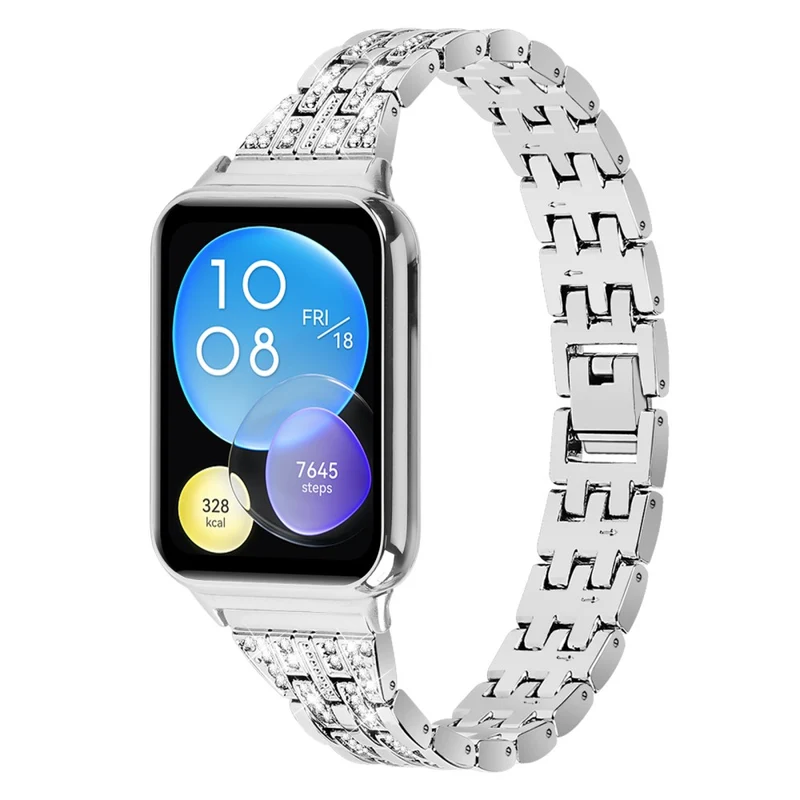 Xiaomi Smart Band 8 Pro Metal Watch Strap 2-Row Rhinestone 5-Bead Watchband