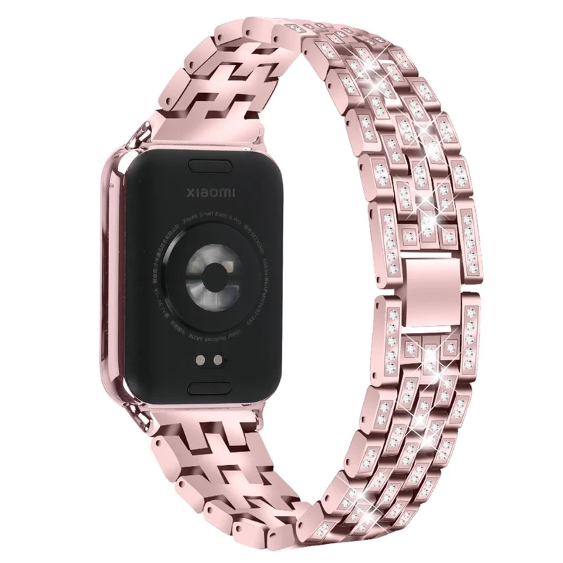 Xiaomi Smart Band 8 Pro Watch Band Rhinestone Decor 5-Bead Metal Watch Strap