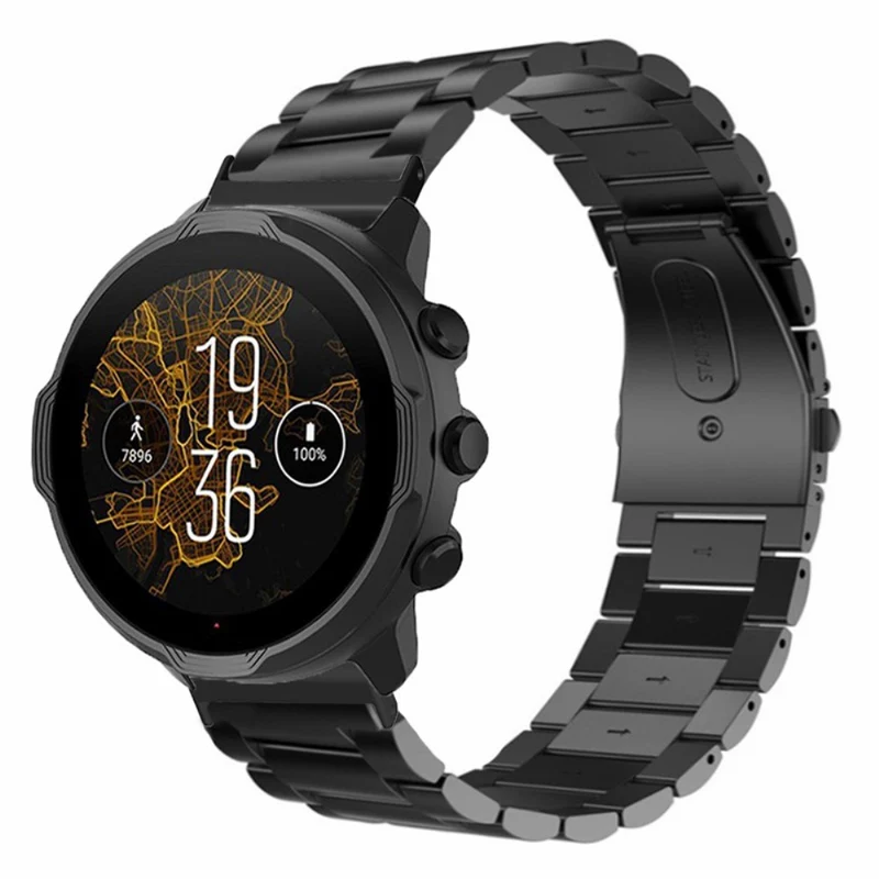 Suunto Spartan Sport Wrist HR Baro / Suunto 7 Smart Watch Strap 3-Bead 24mm Steel Wrist Band