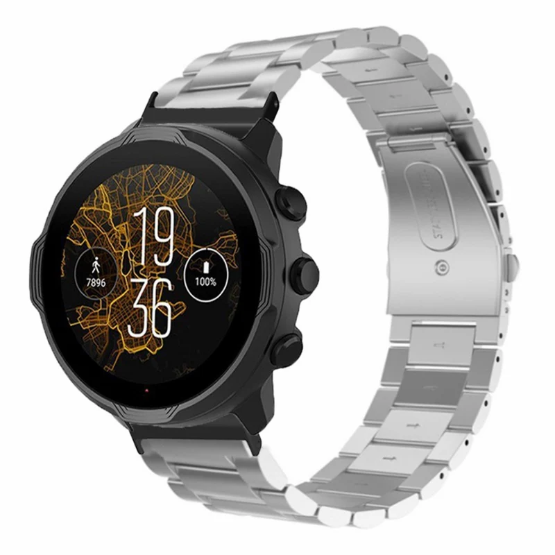 Suunto Spartan Sport Wrist HR Baro / Suunto 7 Smart Watch Strap 3-Bead 24mm Steel Wrist Band