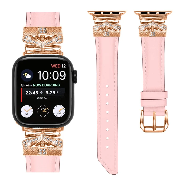 Apple Watch Series Universal 41mm/40mm/38mm Rose Gold Buckle Smart Watch Strap