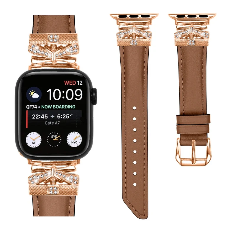 Apple Watch Series Universal 41mm/40mm/38mm Rose Gold Buckle Smart Watch Strap