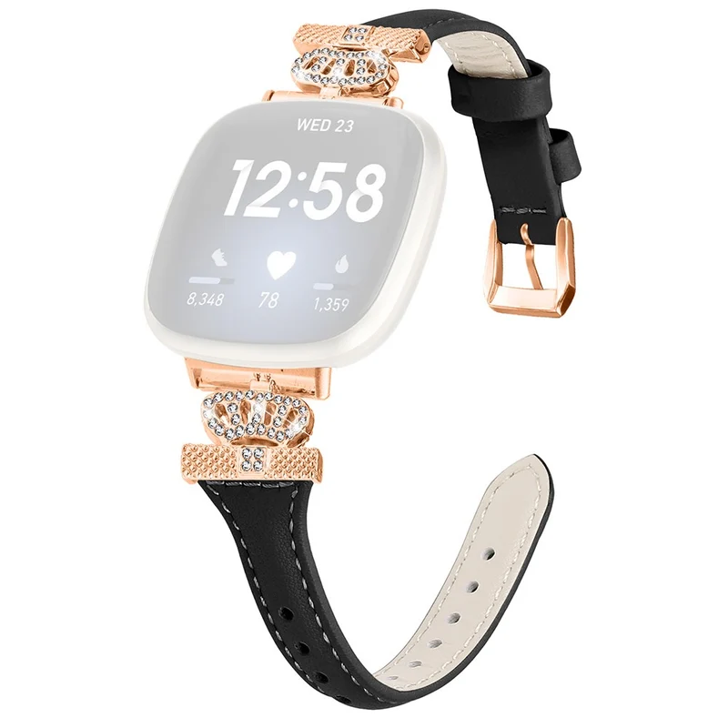 Fitbit Versa 3 / 4 / Sense / Sense 2 Rose Gold Buckle Watch Strap Crown Rhinestone Band