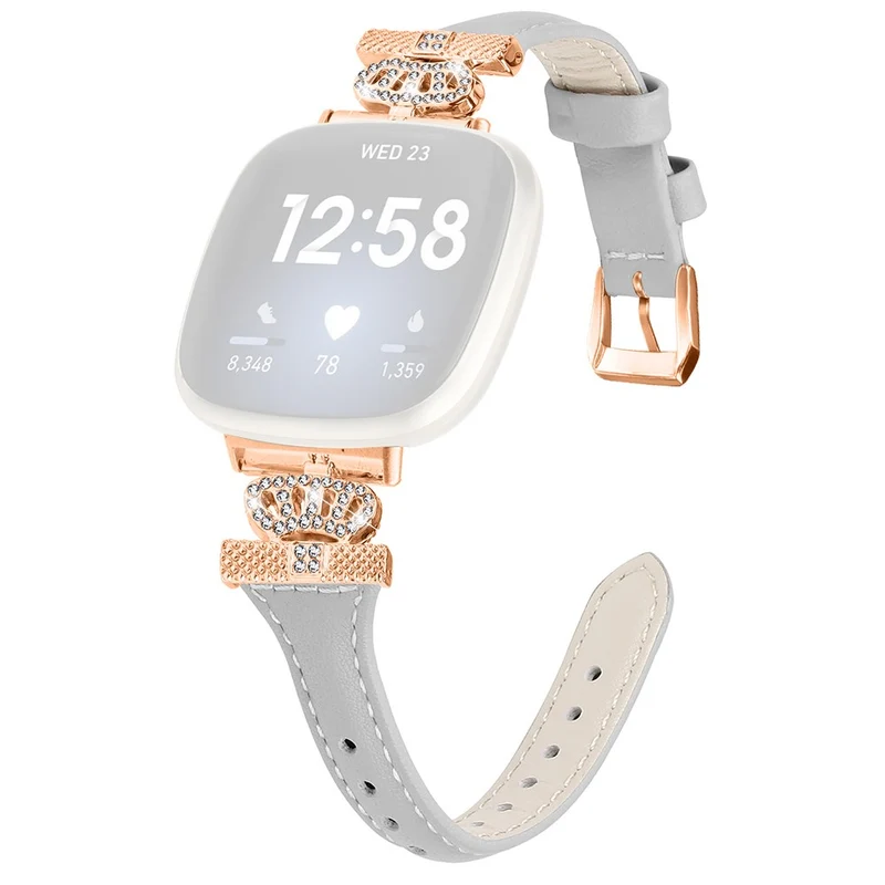 Fitbit Versa 3 / 4 / Sense / Sense 2 Rose Gold Buckle Watch Strap Crown Rhinestone Band