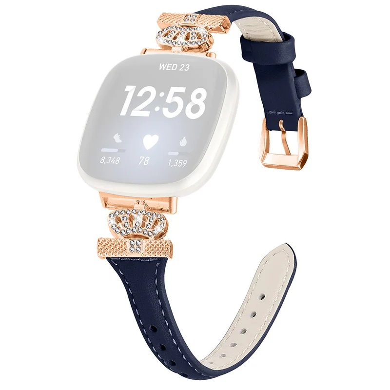 Fitbit Versa 3 / 4 / Sense / Sense 2 Rose Gold Buckle Watch Strap Crown Rhinestone Band
