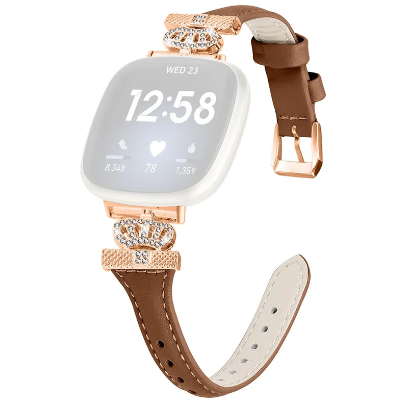 Fitbit Versa 3 / 4 / Sense / Sense 2 Rose Gold Buckle Watch Strap Crown Rhinestone Band