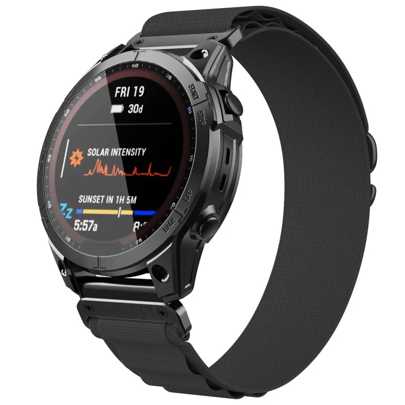 Garmin Fenix 7X / 7X Solar / Tactix 7 Pro Nylon Watch Band Adjustable 26mm Quick Release Wrist Strap
