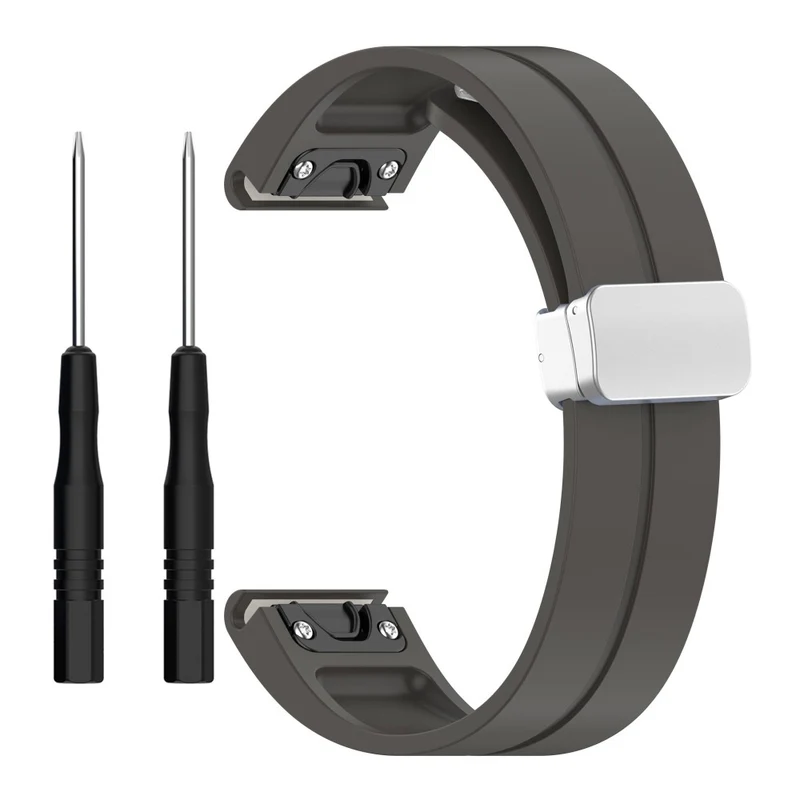 Garmin Fenix 7 / Forerunner 965 / 955 / 945 / 935 22mm Watch Band Silive Buckle Silicone Wriststrap