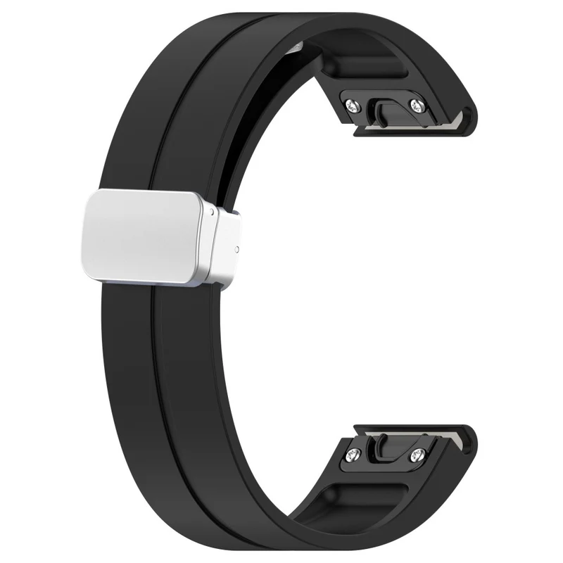 Garmin Fenix 7 / Forerunner 965 / 955 / 945 / 935 22mm Watch Band Silive Buckle Silicone Wriststrap