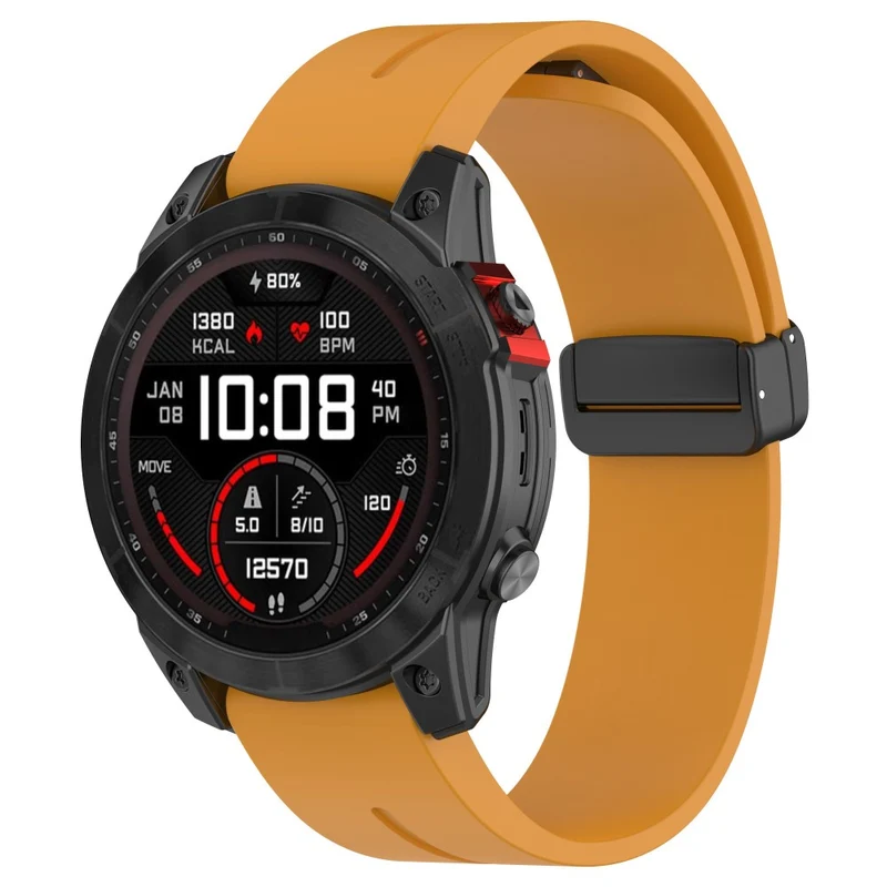 Garmin Fenix 7 / Forerunner 965 / 955 / 945 / 935 Silicone Band Black Buckle 22mm Watch Strap