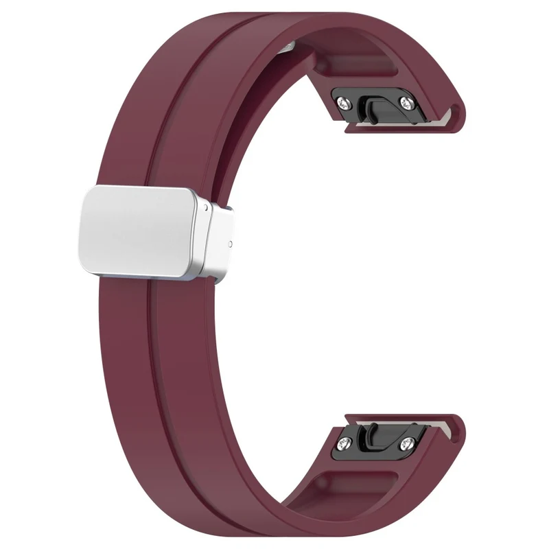 Garmin Fenix 7S / 6S Pro / 5S Plus / Instinct 2S Silicone Watch Bands Silver Buckle 20mm Magnetic Strap