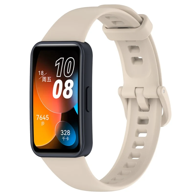 Huawei Band 8 Silicone Strap Waterproof Soft Watch Band - Ivory White